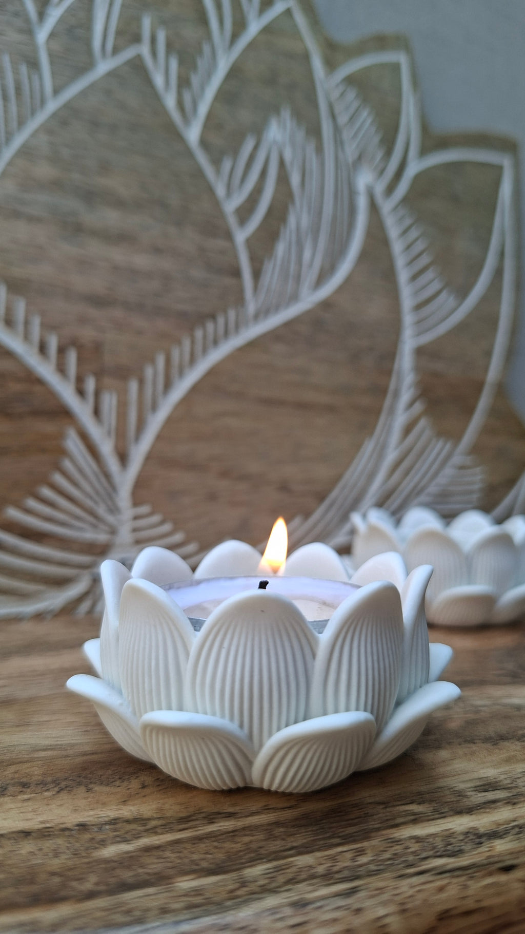 Portavelas Flor de Loto (Set de 3)