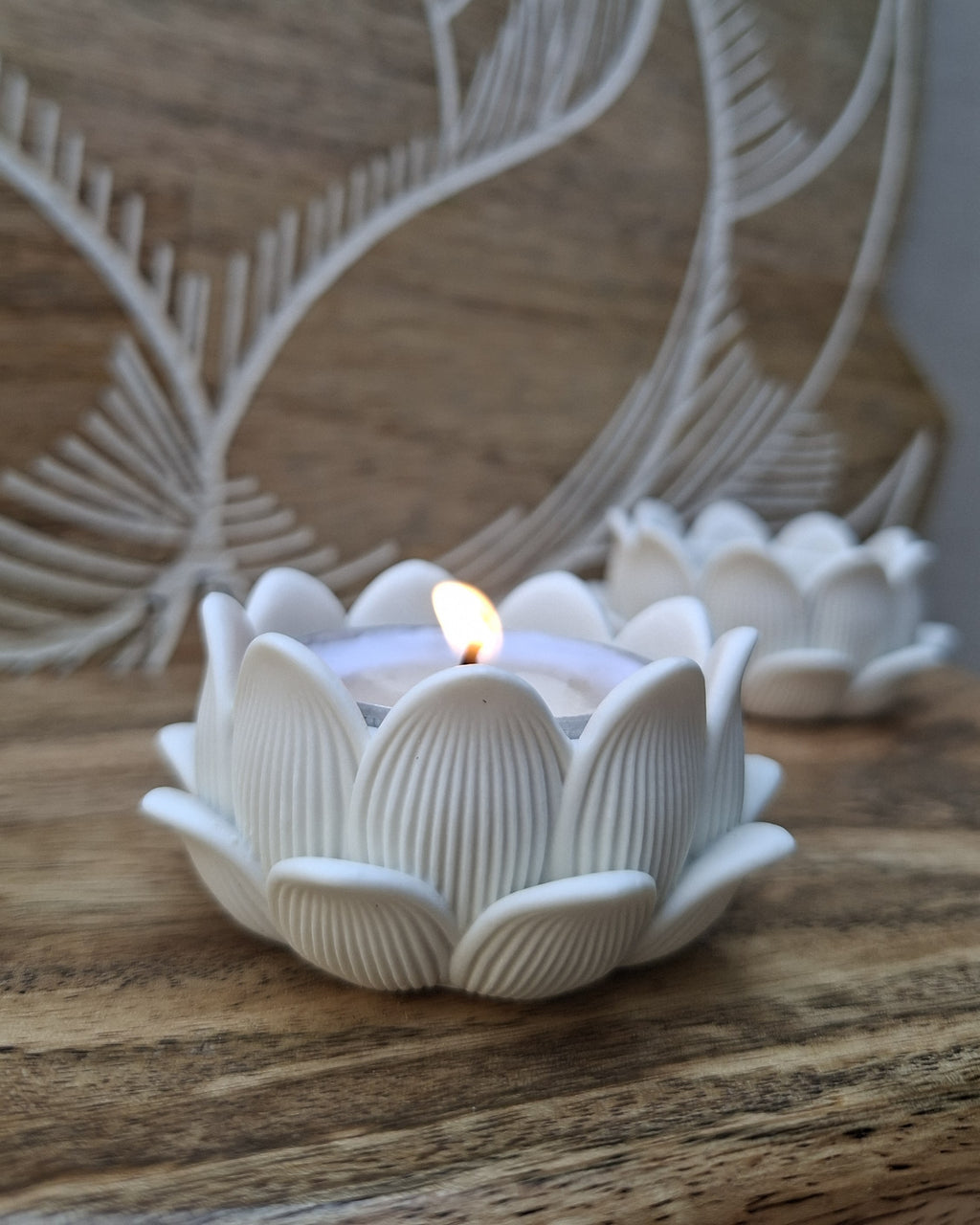 Portavelas Flor de Loto (Set de 3)