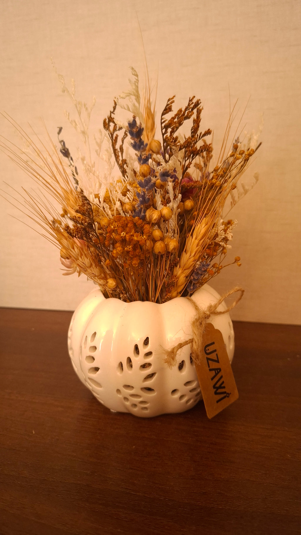 Calabaza Floral Blanca