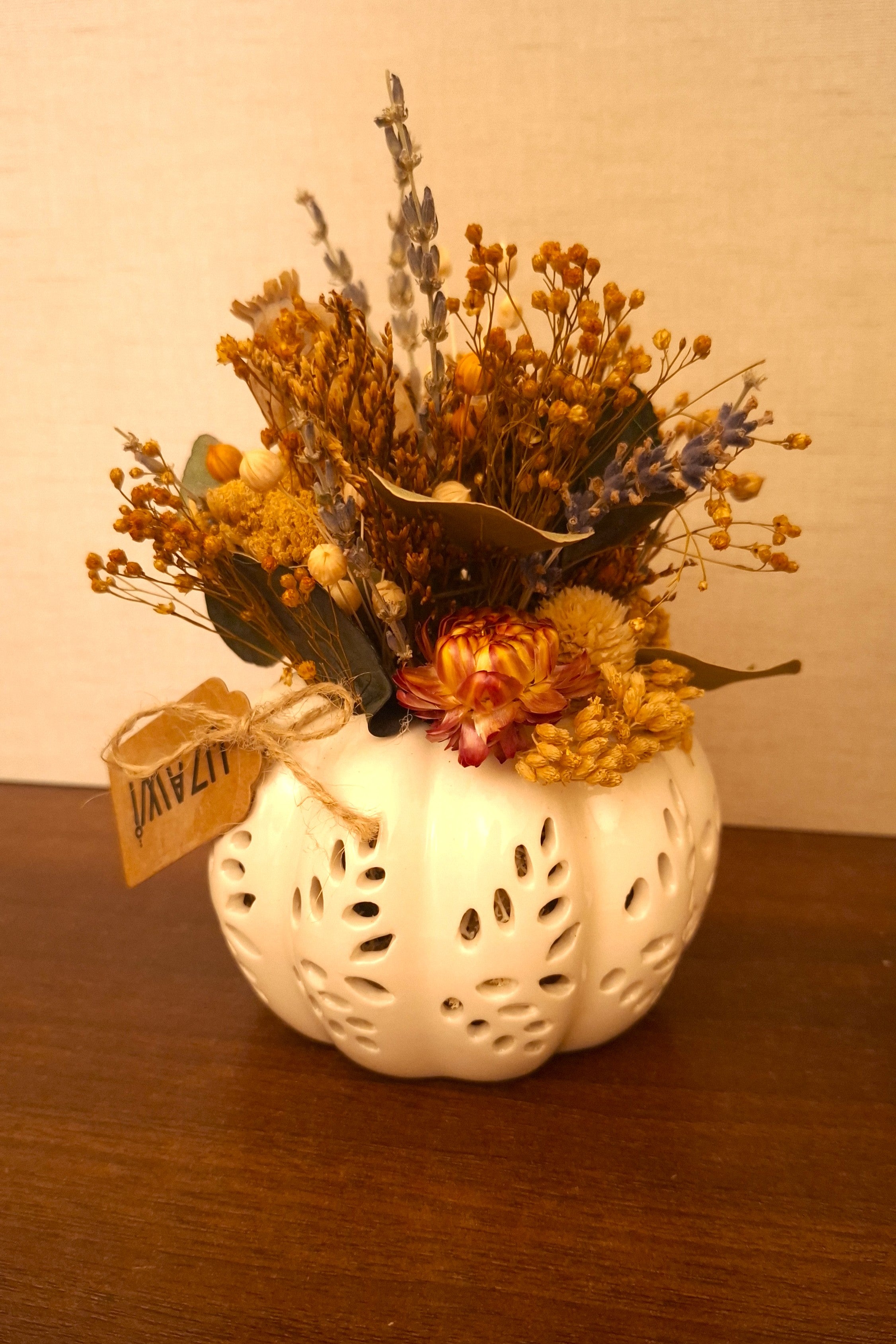 Calabaza Floral Blanca