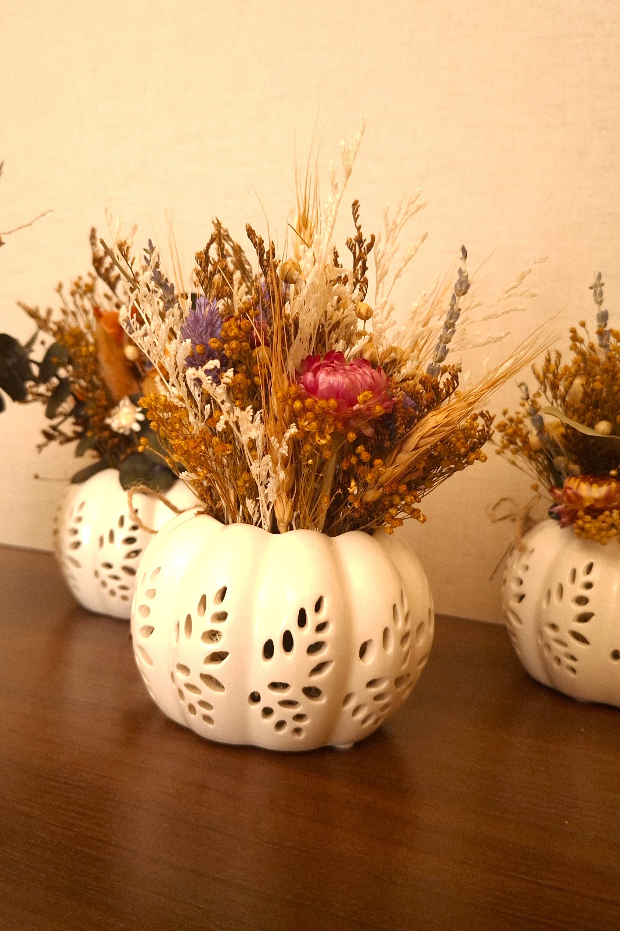 Calabaza Floral Blanca