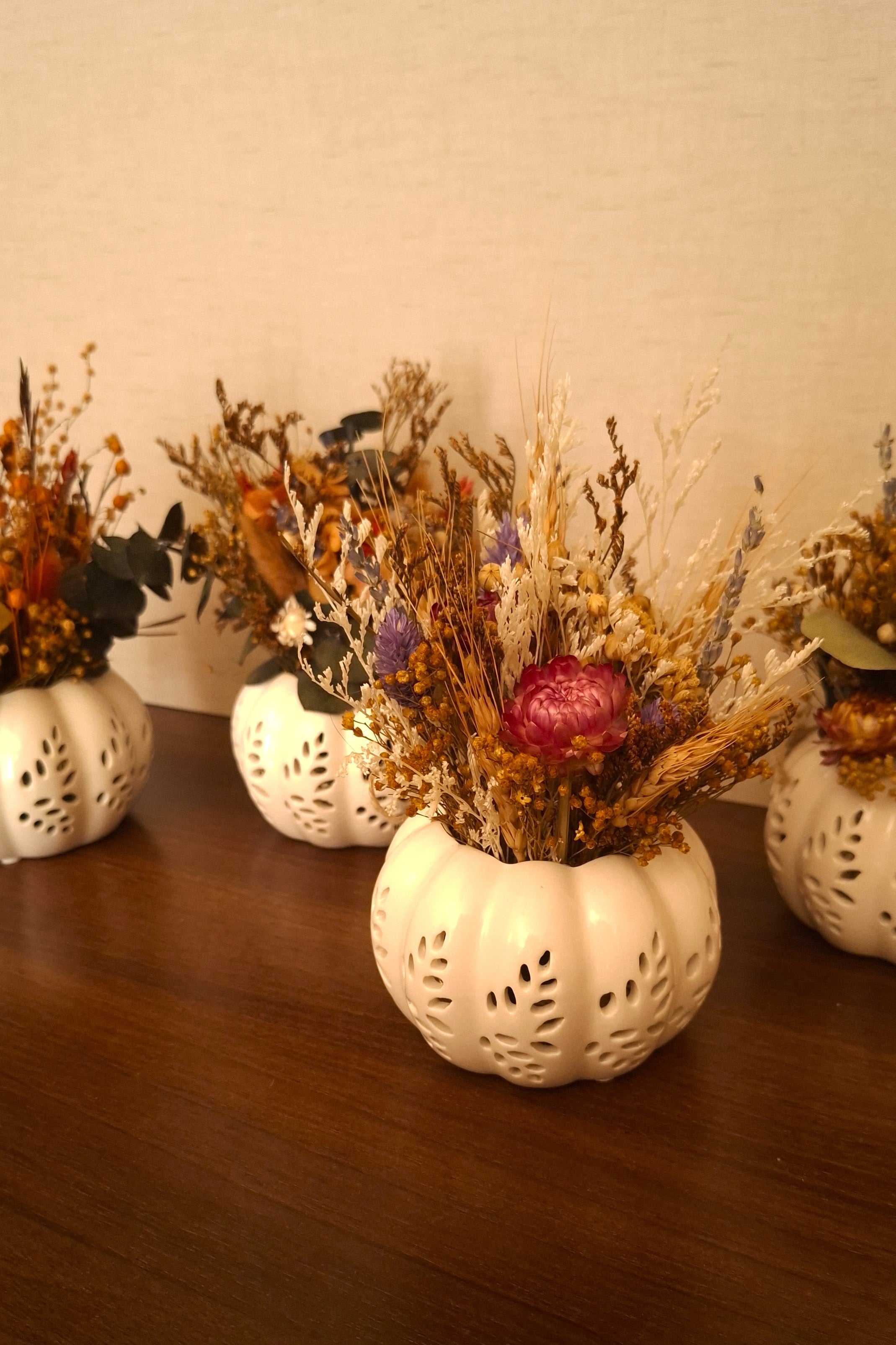 Calabaza Floral Blanca
