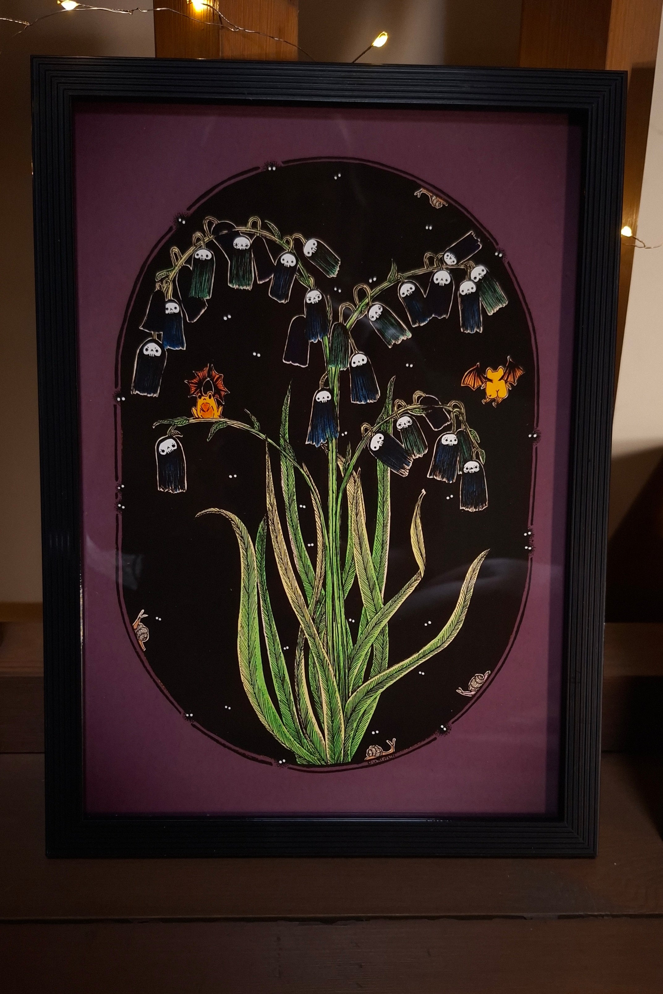 Ilustración Botánica Campanillas Fantasma