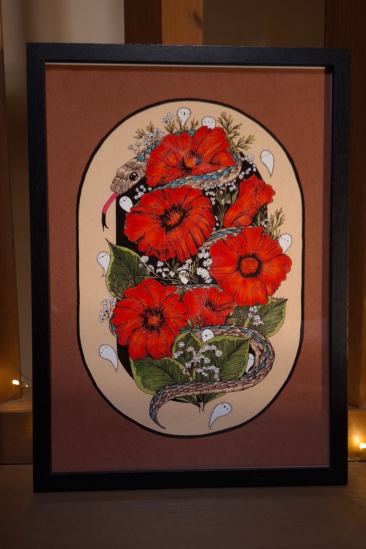 Ilustración Botánica Amapolas Embrujadas