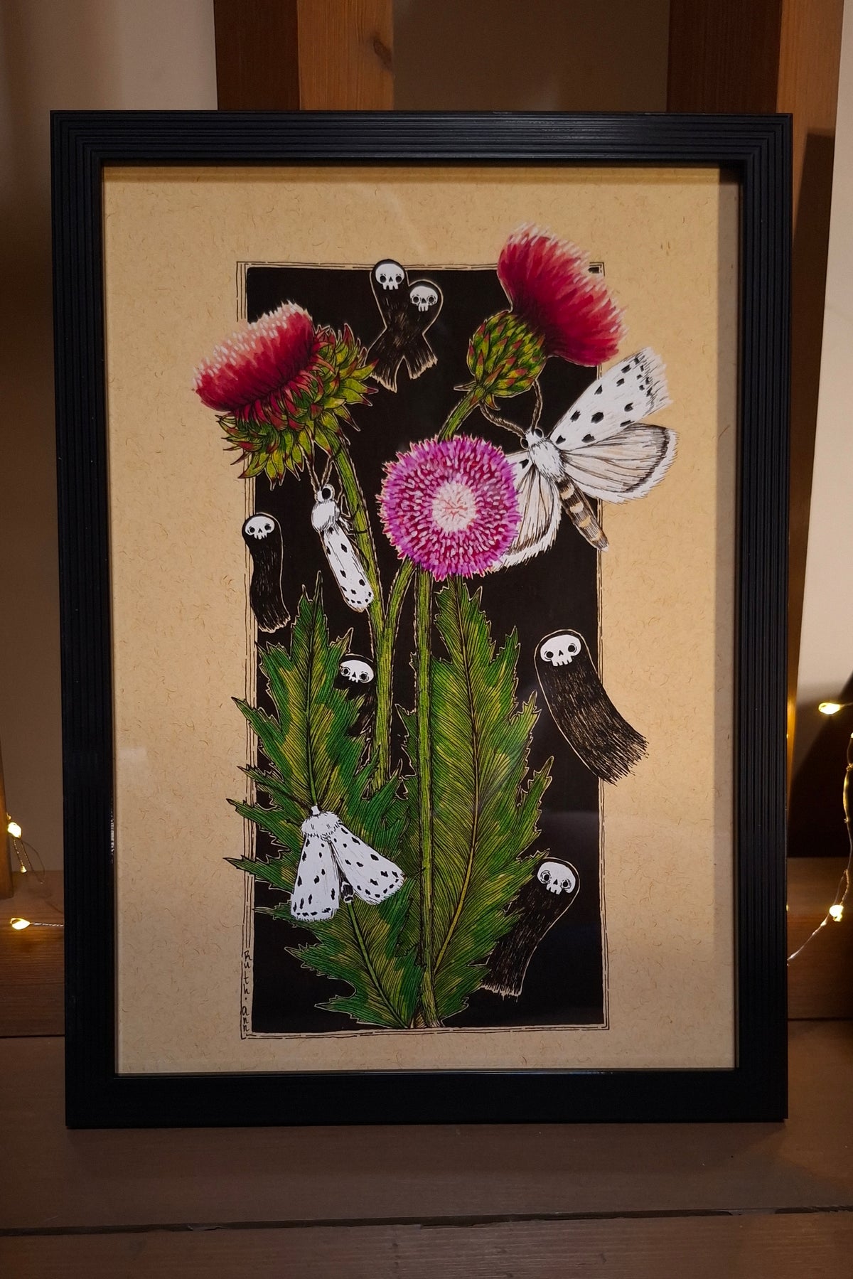 Ilustración Botánica Polillas del Cardo