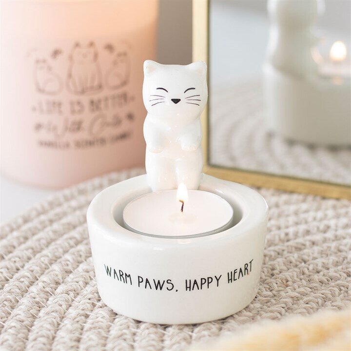 Portavelas Gato Blanco