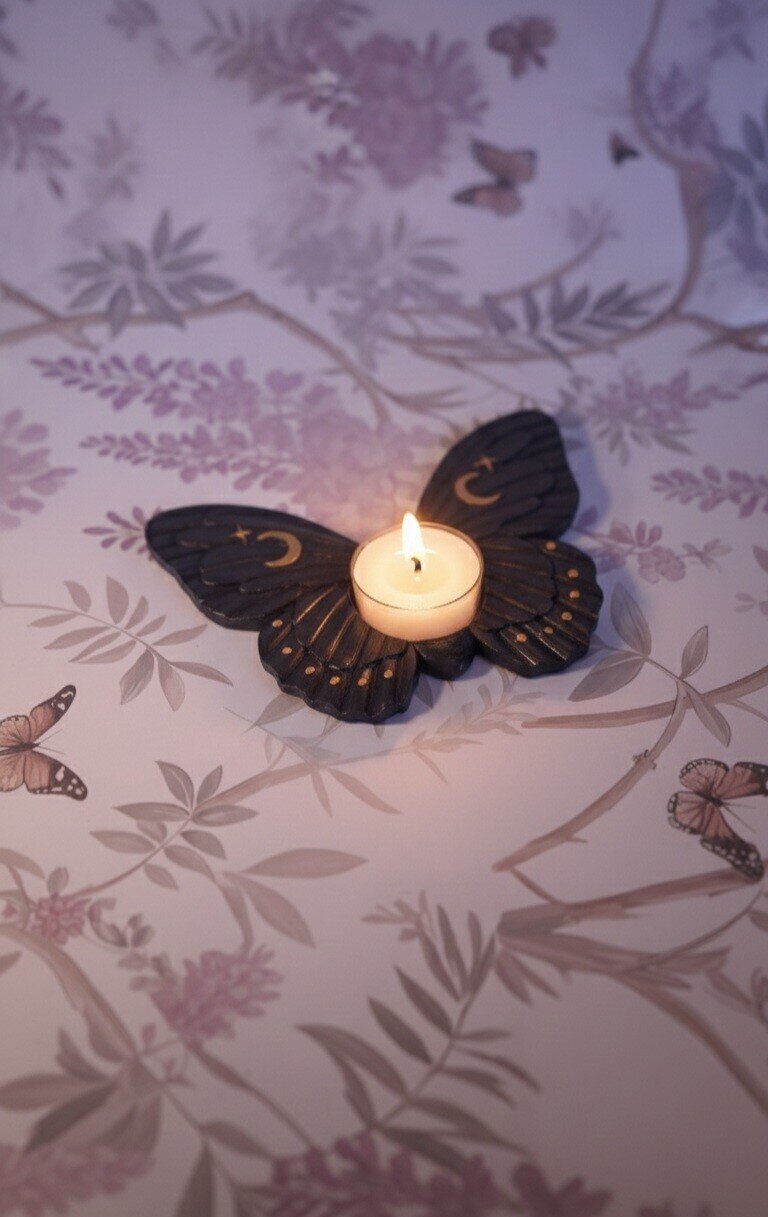 Portavelas Polilla Negra