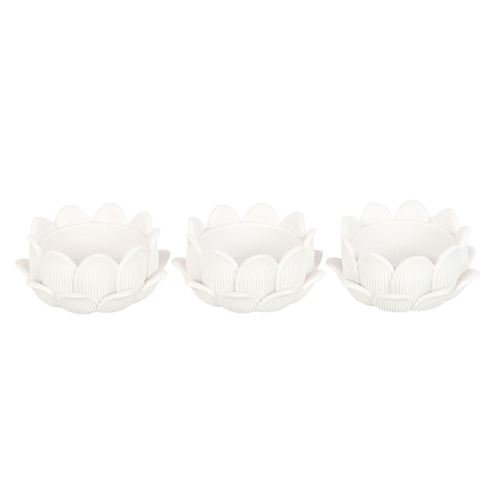 Portavelas Flor de Loto (Set de 3)