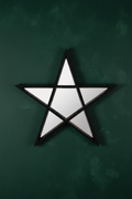Espejo Pentagrama - fondo verde oscuro 1