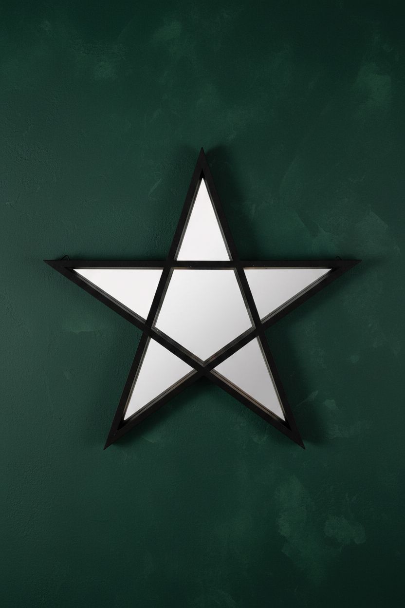 Espejo Pentagrama - fondo verde oscuro 1