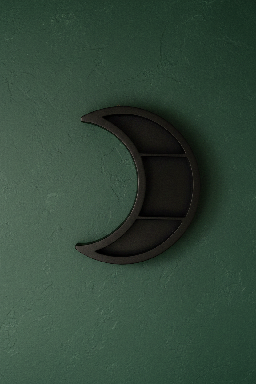 Estantería Altar Luna Negra - fondo verde oscuro