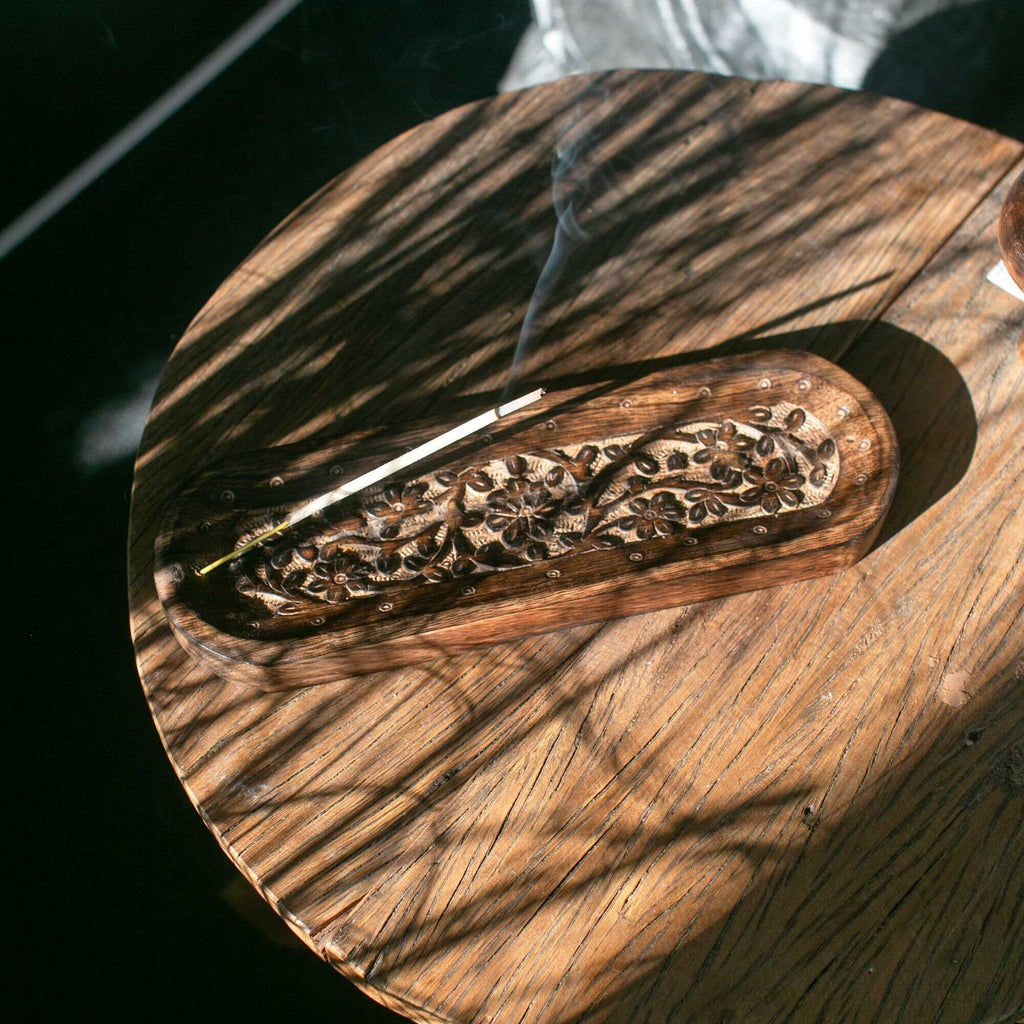 Incensario Floral Madera