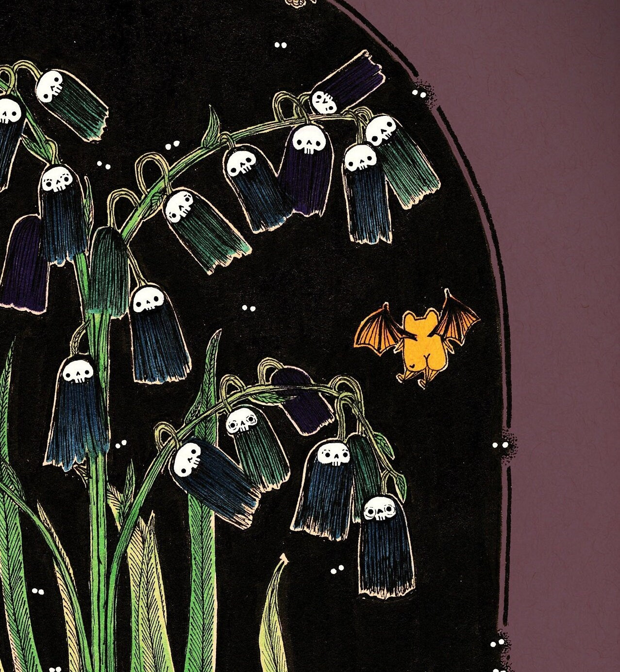Ilustración Botánica Campanillas Fantasma