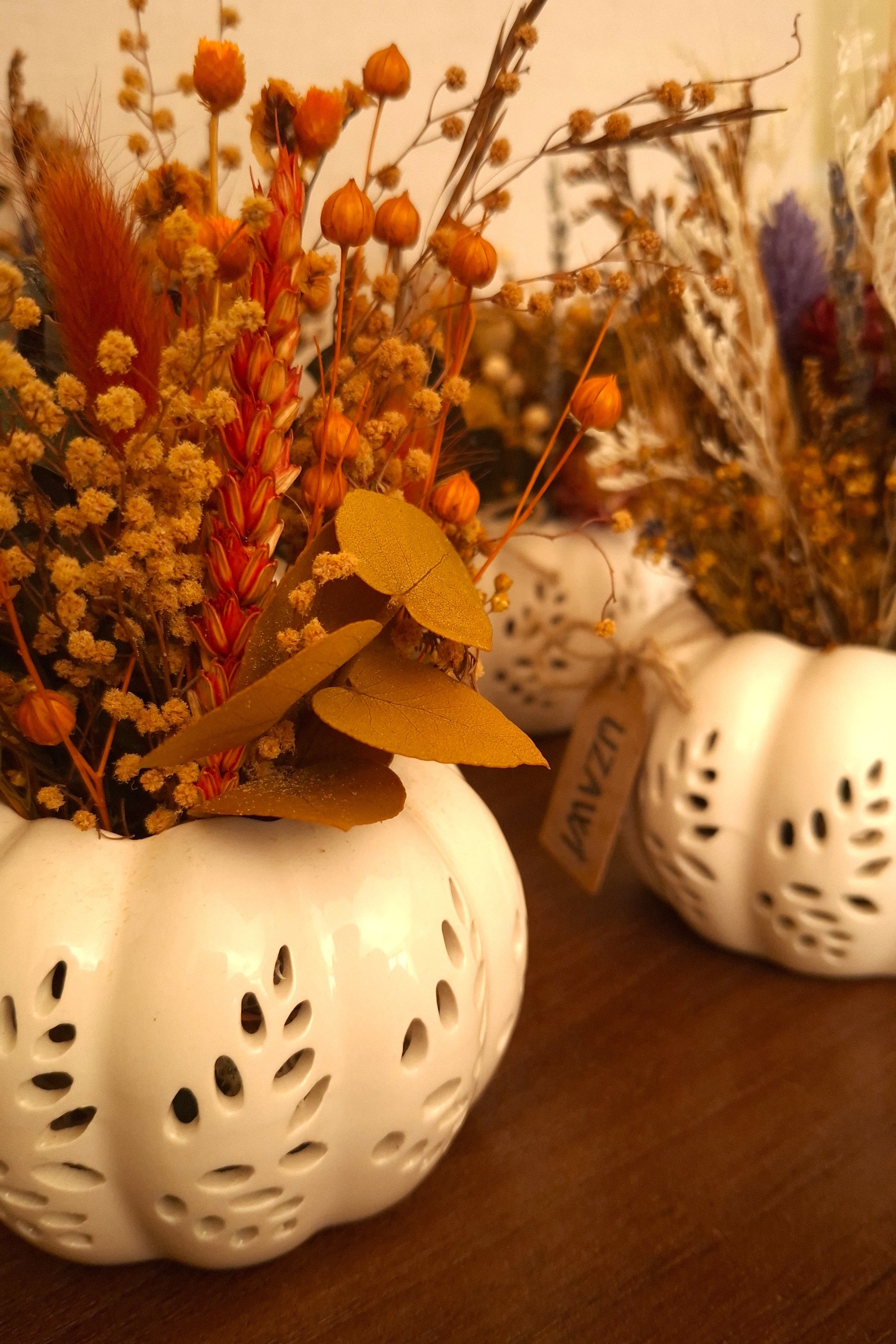 Calabaza Floral Blanca