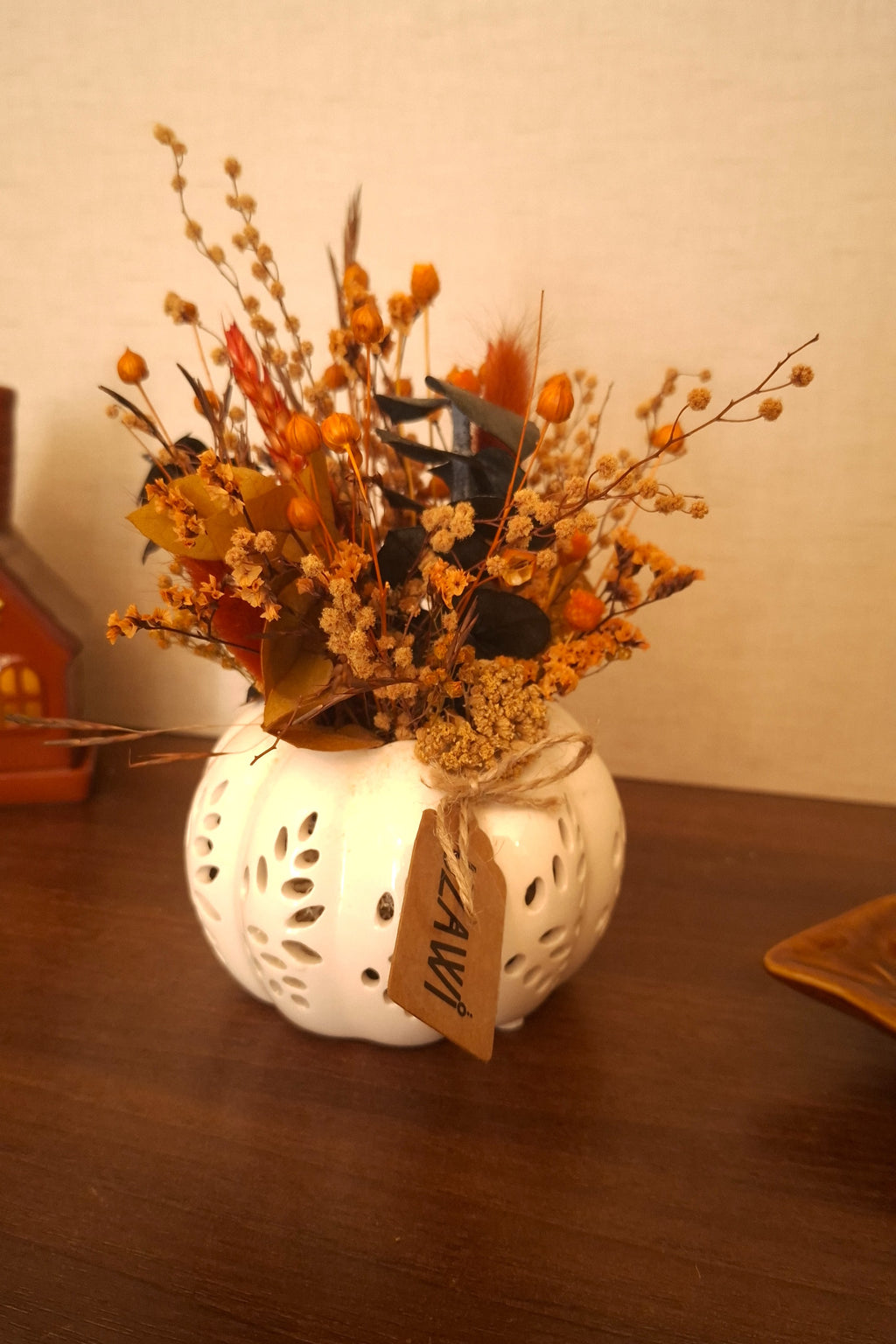 Calabaza Floral Blanca